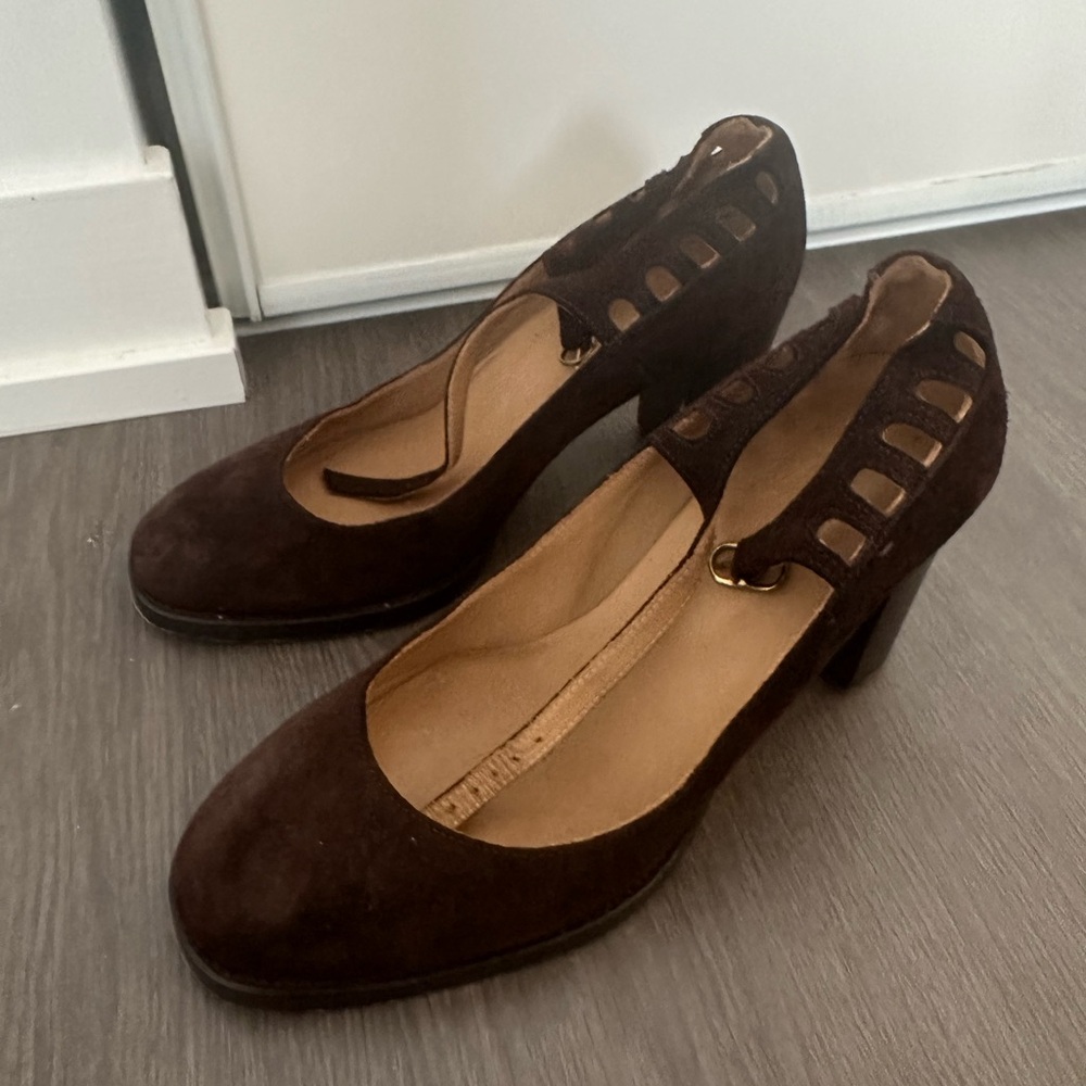 APC Brown suede Mary Jane Heels size 40